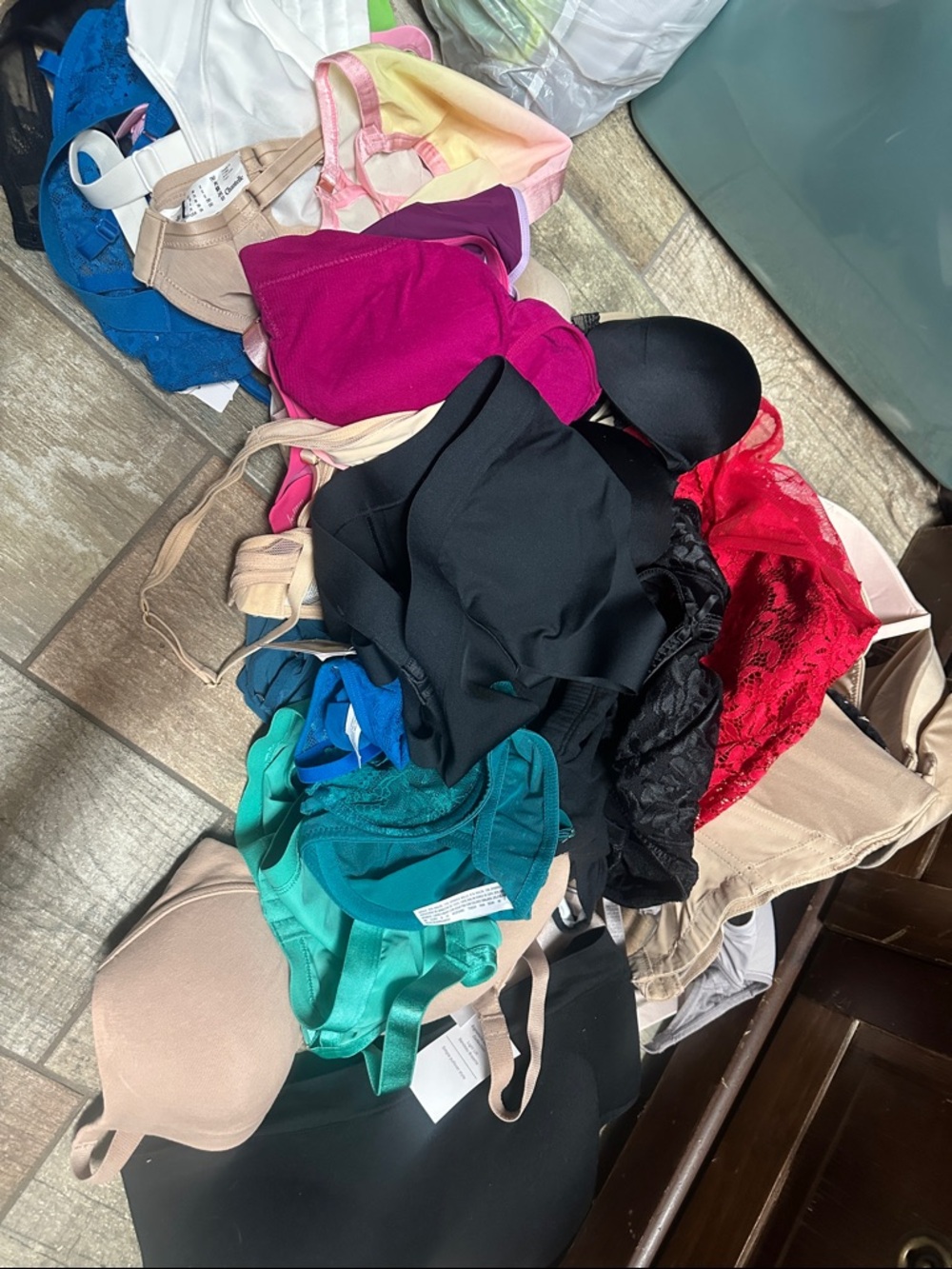 30 pc Mixed Color Bra Lot - Teal, Black, Red, Fuchsia, Beige most NWT